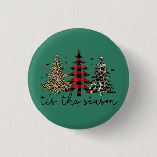 Macaron Rond 2,50 Cm "Tis the Season" Plaid Leopard Christmas Trees