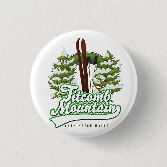 Macaron Rond 2,50 Cm Titcomb Mountain Farmington Maine Ski (Devant)