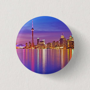 Macaron Rond 2,50 Cm Toronto Skyline à Dusk
