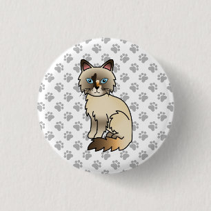 Macaron Rond 2,50 Cm Tortoiseshell Birman / Ragdoll Cute Cat & Patrouil