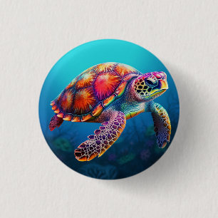 Macaron Rond 2,50 Cm Tortue aquarelle