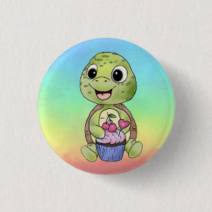 Macaron Rond 2,50 Cm Tortue avec muffin Button