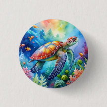 Tortue de mer peinte