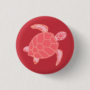 Macaron Rond 2,50 Cm Tortue de mer rose corail