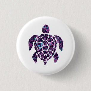 Macaron Rond 2,50 Cm Tortue florale 