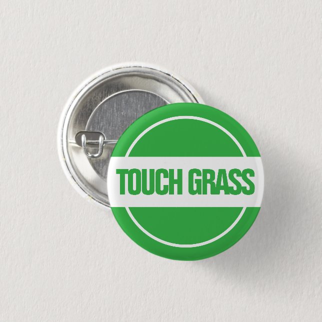 Macaron Rond 2,50 Cm Toucher le bouton Grass (Devant & derrière)