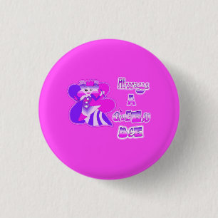Macaron Rond 2,50 Cm Toujours une reine abeille bouton rose chaud