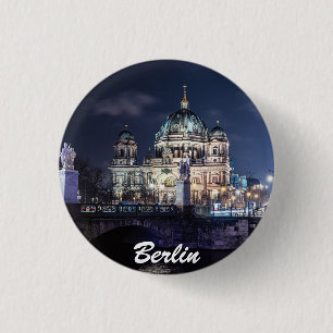 Macaron Rond 2,50 Cm Tour de télévision et Cathédrale de Berlin à Berli
