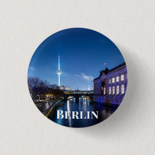 Macaron Rond 2,50 Cm Tour TV et île musée à Berlin, Allemagne