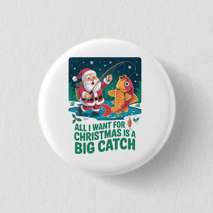 Macaron Rond 2,50 Cm Tout ce que je veux pour Noël c'est un gros poisso