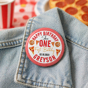 Macaron Rond 2,50 Cm Tranches Modernes Tranches Bébé Pizza 1er Annivers