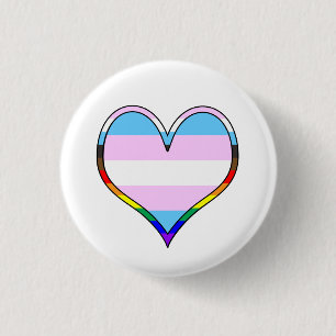 Macaron Rond 2,50 Cm Trans Pride Heart Button