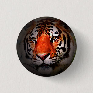 Macaron Rond 2,50 Cm Travail artistique motivant au visage de tigre