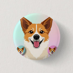 Macaron Rond 2,50 Cm Très beau et mignon design de chien sur 