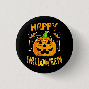 Macaron Rond 2,50 Cm Trick Or Treat Halloween Drôle Citrouille Joyeux H