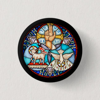 Macaron Rond 2,50 Cm Trinité Le Père, Le Fils Et Le Symbole Saint-Espri