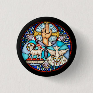 Macaron Rond 2,50 Cm Trinité Le Père, Le Fils Et Le Symbole Saint-Espri