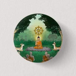 Macaron Rond 2,50 Cm Triple Gems : Bouddha, Dharma, Bouton Sangha