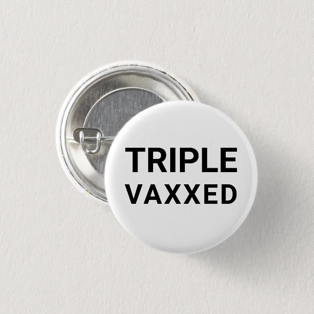 Macaron Rond 2,50 Cm Triple Vaxxed noir blanc simple touche d'épingle m (Devant & derrière)