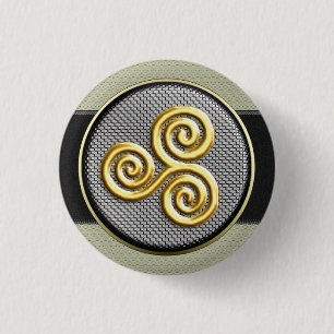 Macaron Rond 2,50 Cm Triskele d'or