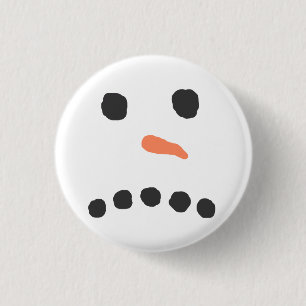 Macaron Rond 2,50 Cm Triste Malheureux Snowman Face Bah Humbug