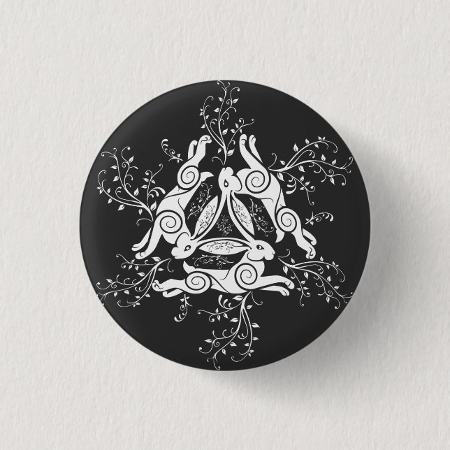 Macaron Rond 2,50 Cm Trois lièvres (Devant)