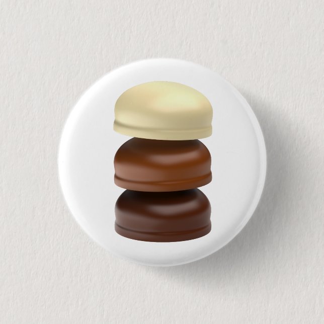 Macaron Rond 2,50 Cm Trois marshmallows enrobés de chocolat (Devant)