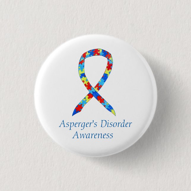 Macaron Rond 2,50 Cm Trouble de l'Asperger sur mesure Ruban d'art Pins (Devant)