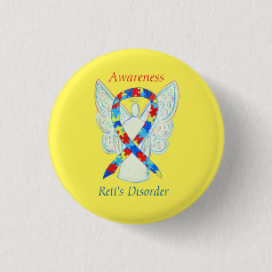 Macaron Rond 2,50 Cm Trouble de Rett's Angel Puzzle Sensibilisation Rub