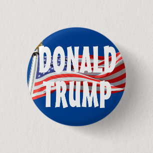 Macaron Rond 2,50 Cm Trump en lice pour la présidence Bouton du drapeau