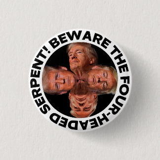 MACARON ROND 2,50 CM TRUMP "FOUR-HEADED SERPENT" BUTTON