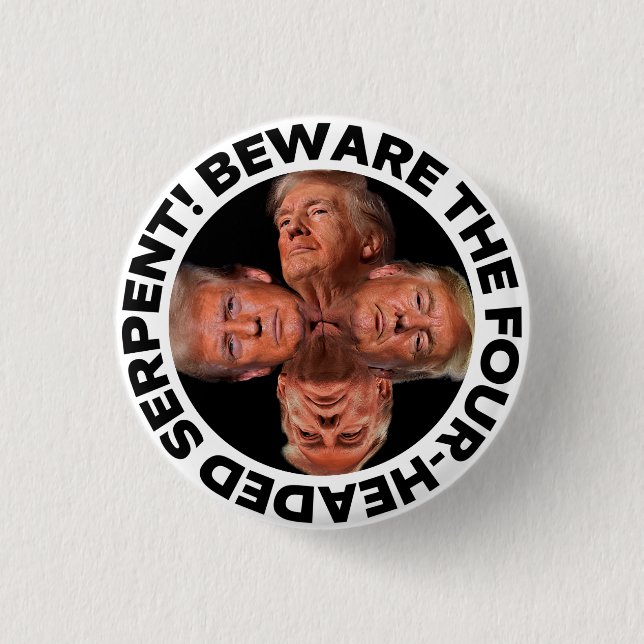 MACARON ROND 2,50 CM TRUMP "FOUR-HEADED SERPENT" BUTTON (Devant)