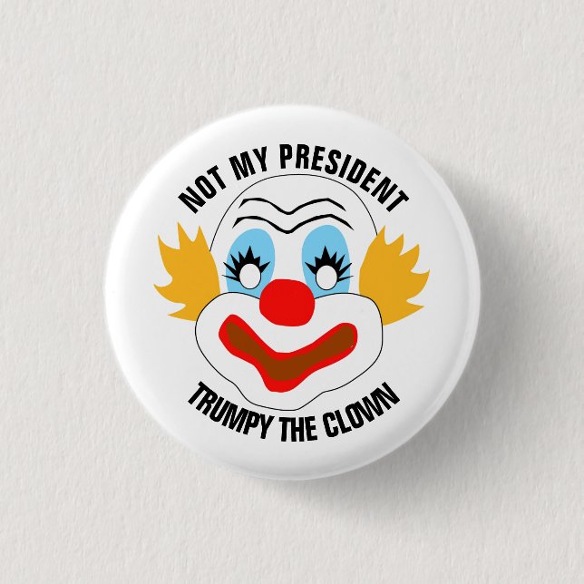Macaron Rond 2,50 Cm Trump Le Clown (Devant)