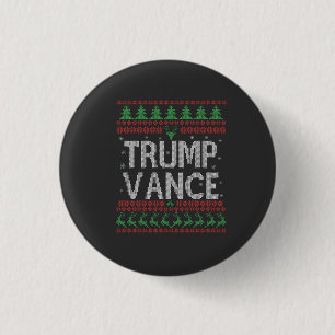 Macaron Rond 2,50 Cm Trump Vance Républicain Moche Noël Sweater Noël