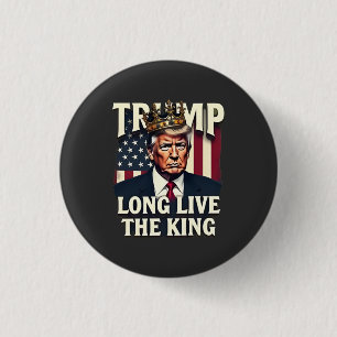 Macaron Rond 2,50 Cm Trump Vive le roi Pro Trump Patriotique 
