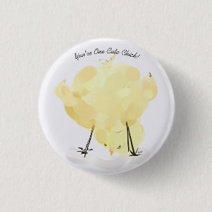 Macaron Rond 2,50 Cm "Tu es une mignonne fille !" Bouton Fun