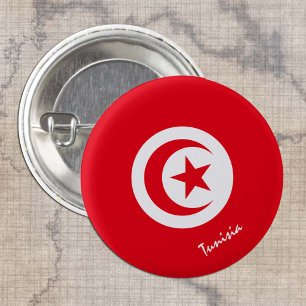 Macaron Rond 2,50 Cm Tunisia button, patriotic Tunisian Flag fashion
