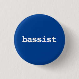 Macaron Rond 2,50 Cm typographie de bassiste Bouton