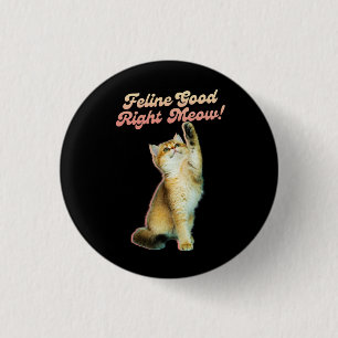 Macaron Rond 2,50 Cm Typographie de chat drôle mignonne avec Kitten jou