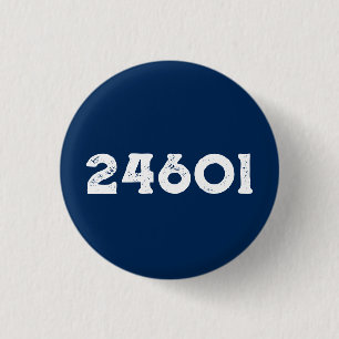Macaron Rond 2,50 Cm Typographie du numéro 24601 Bouton