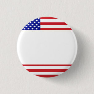 Macaron Rond 2,50 Cm U.S. Drapeau - écrivez votre propre texte