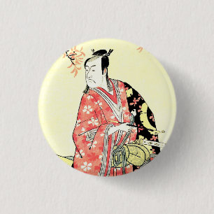 Macaron Rond 2,50 Cm ukiyo-e traditionnel japonais samouraï