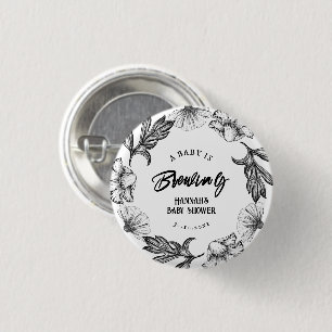 Macaron Rond 2,50 Cm Un bébé est en train de brasser des fleurs gothiqu