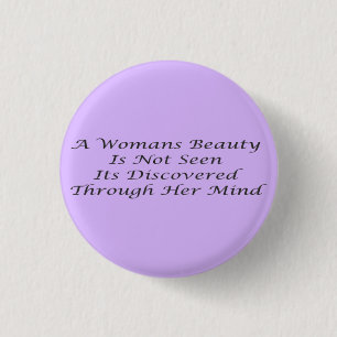 Macaron Rond 2,50 Cm Un poème de message de beauté pour les femmes fonc