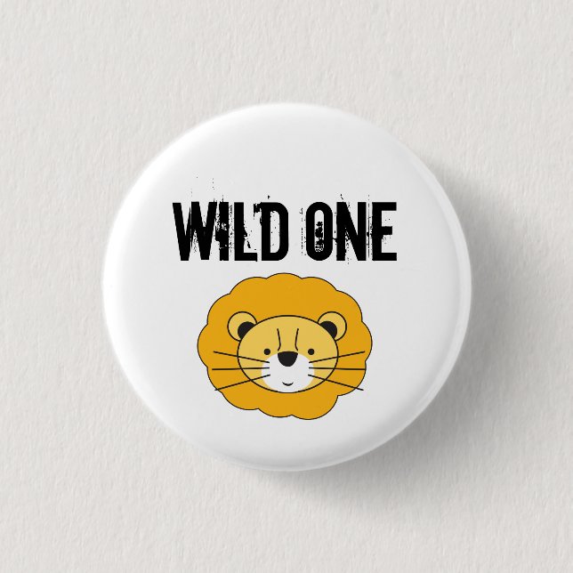 Macaron Rond 2,50 Cm Un safari Lion Cute Wild One (Devant)