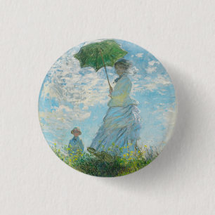 Macaron Rond 2,50 Cm Une femme avec un parasol Claude Monet