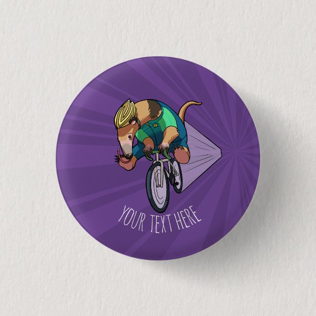 Macaron Rond 2,50 Cm Une Planteuse D'Arbre Brésilienne À Vélo Caricatur (Devant)