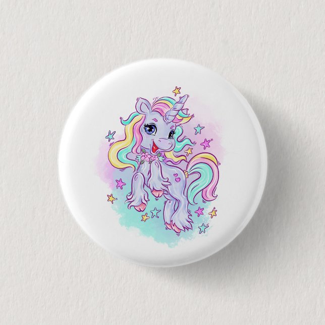Macaron Rond 2,50 Cm Unicorne (Devant)