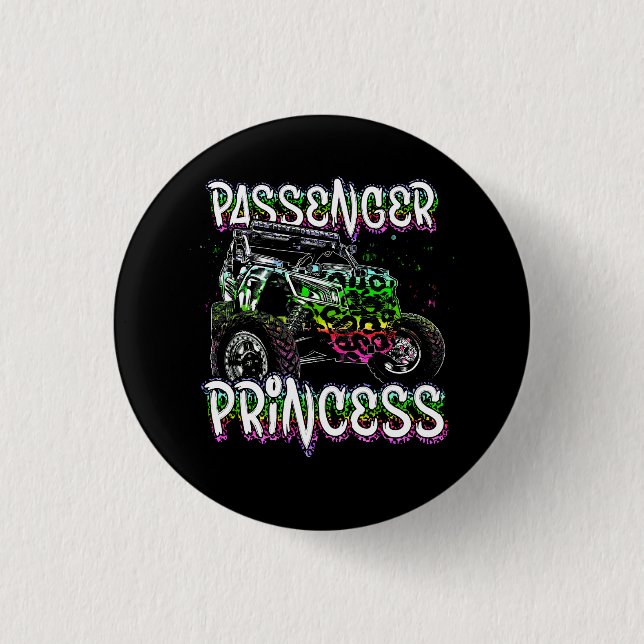 Macaron Rond 2,50 Cm Utv Passenger Princess Amateurs Utv Sxs Riding (Devant)