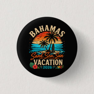 Macaron Rond 2,50 Cm Vacances Bahamas Sable Mer Soleil 2026